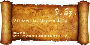 Vitkovits Szeveréd névjegykártya